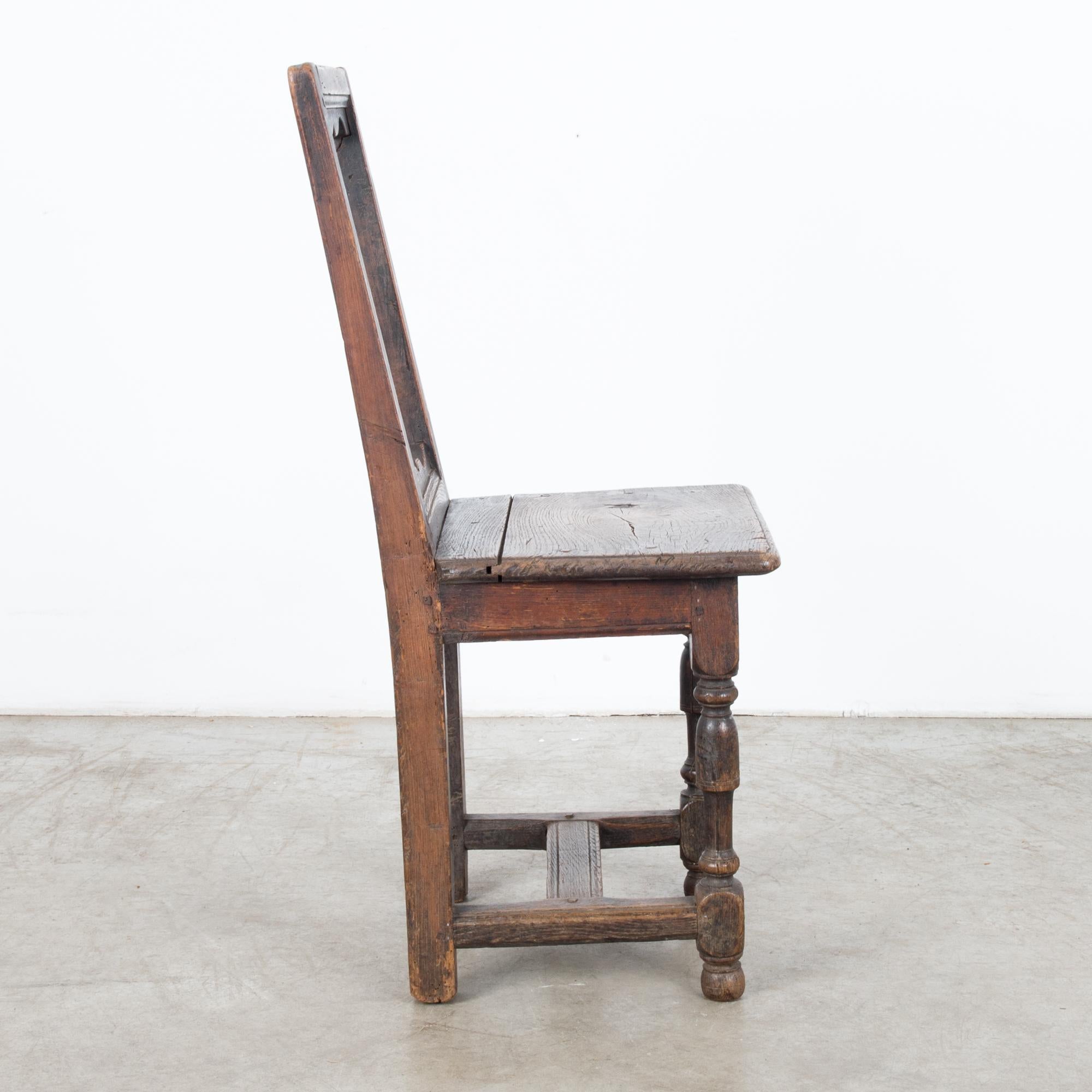 Rustic Antique Belgian Wooden Chair