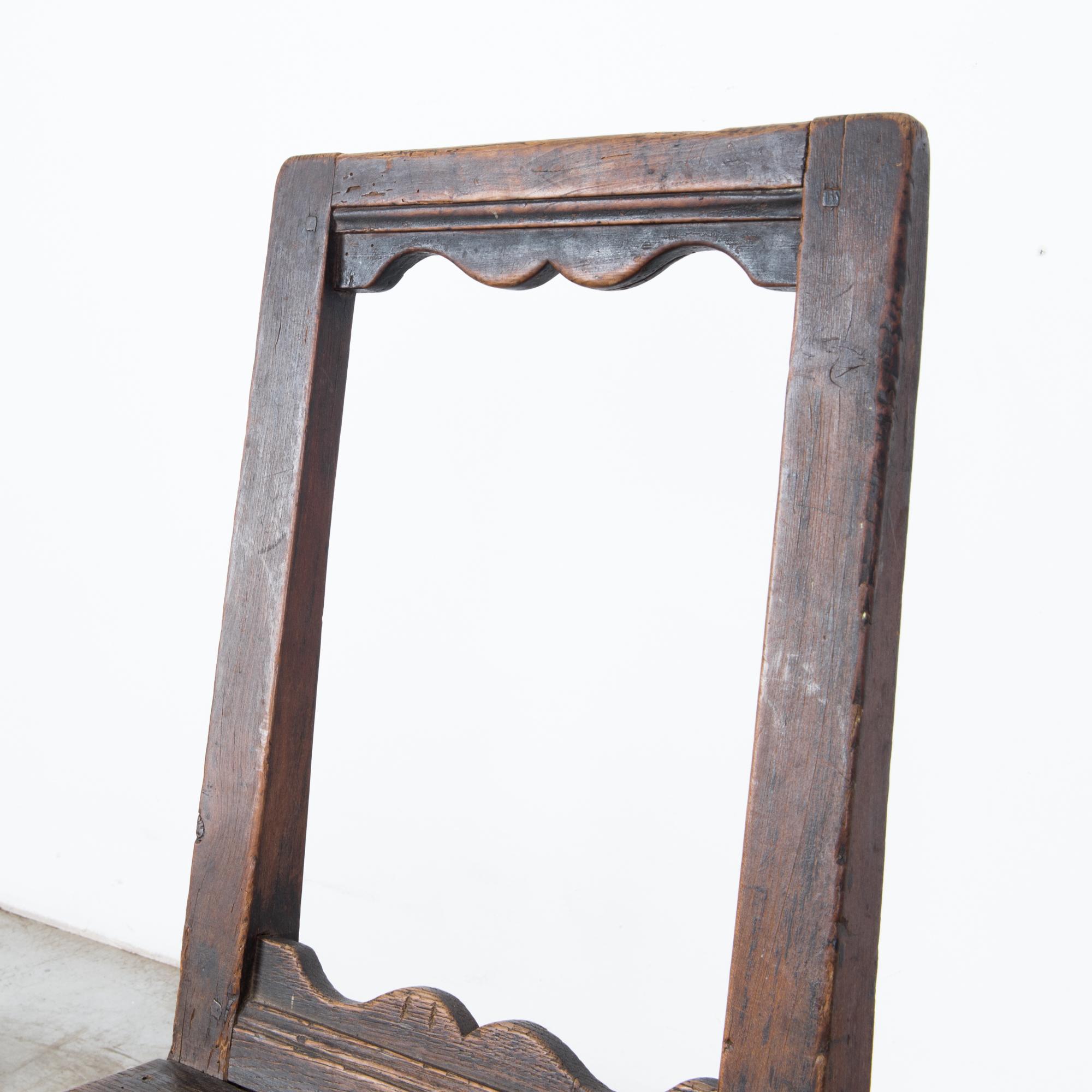 19th Century Antique Belgian Wooden Chair For Sale