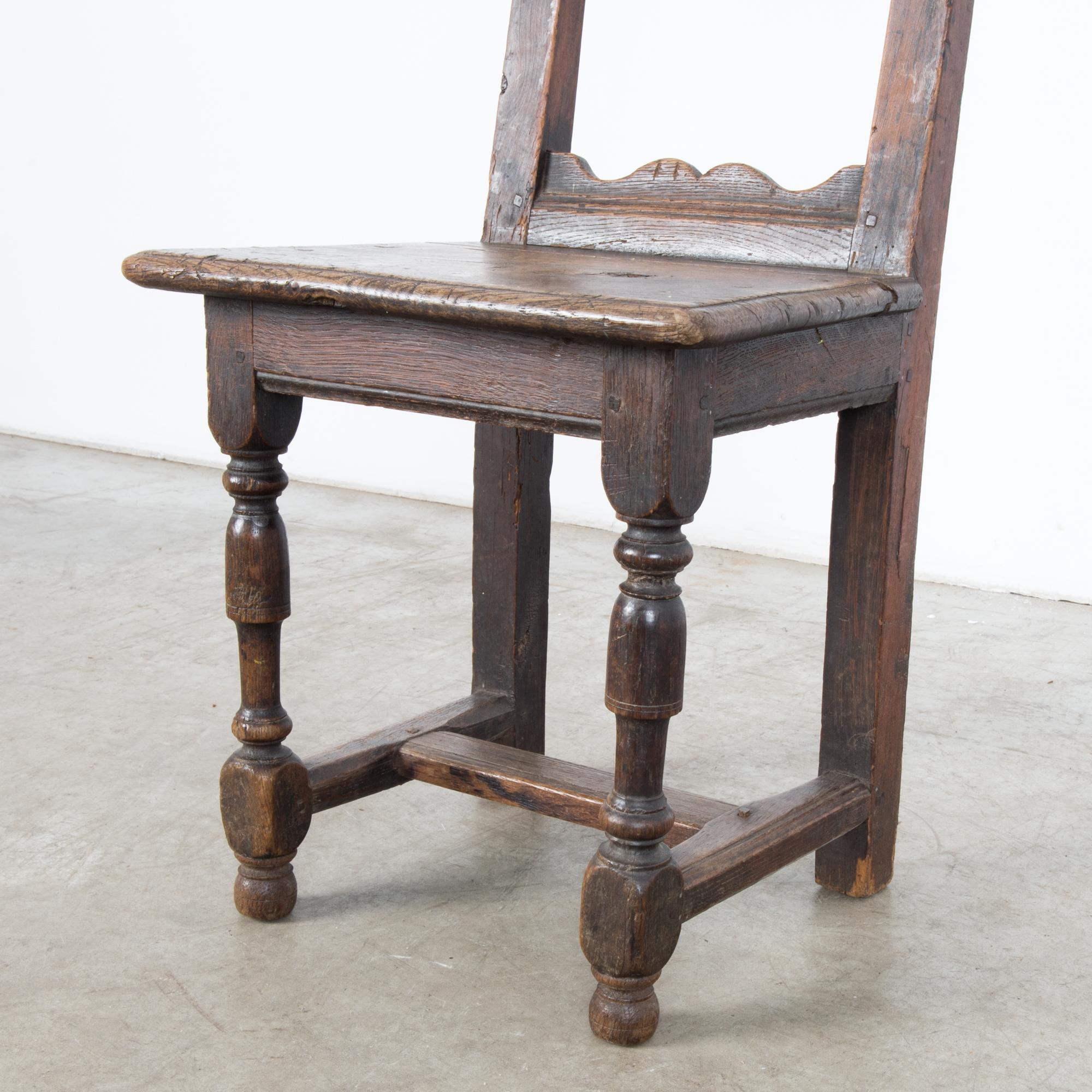 Antique Belgian Wooden Chair 1