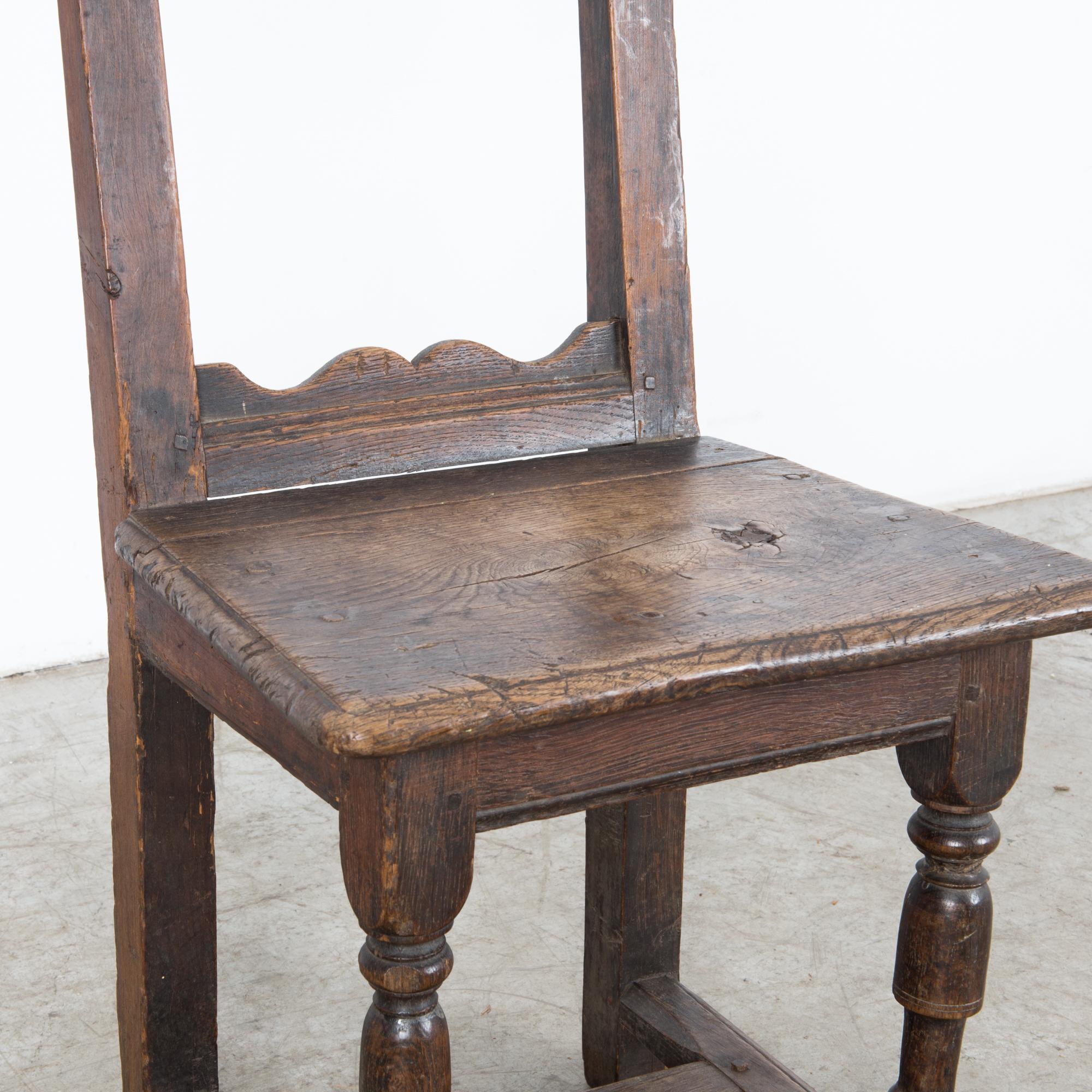 Antique Belgian Wooden Chair For Sale 2