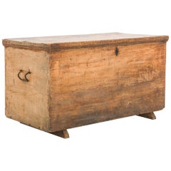 Antique French Wooden Trunk