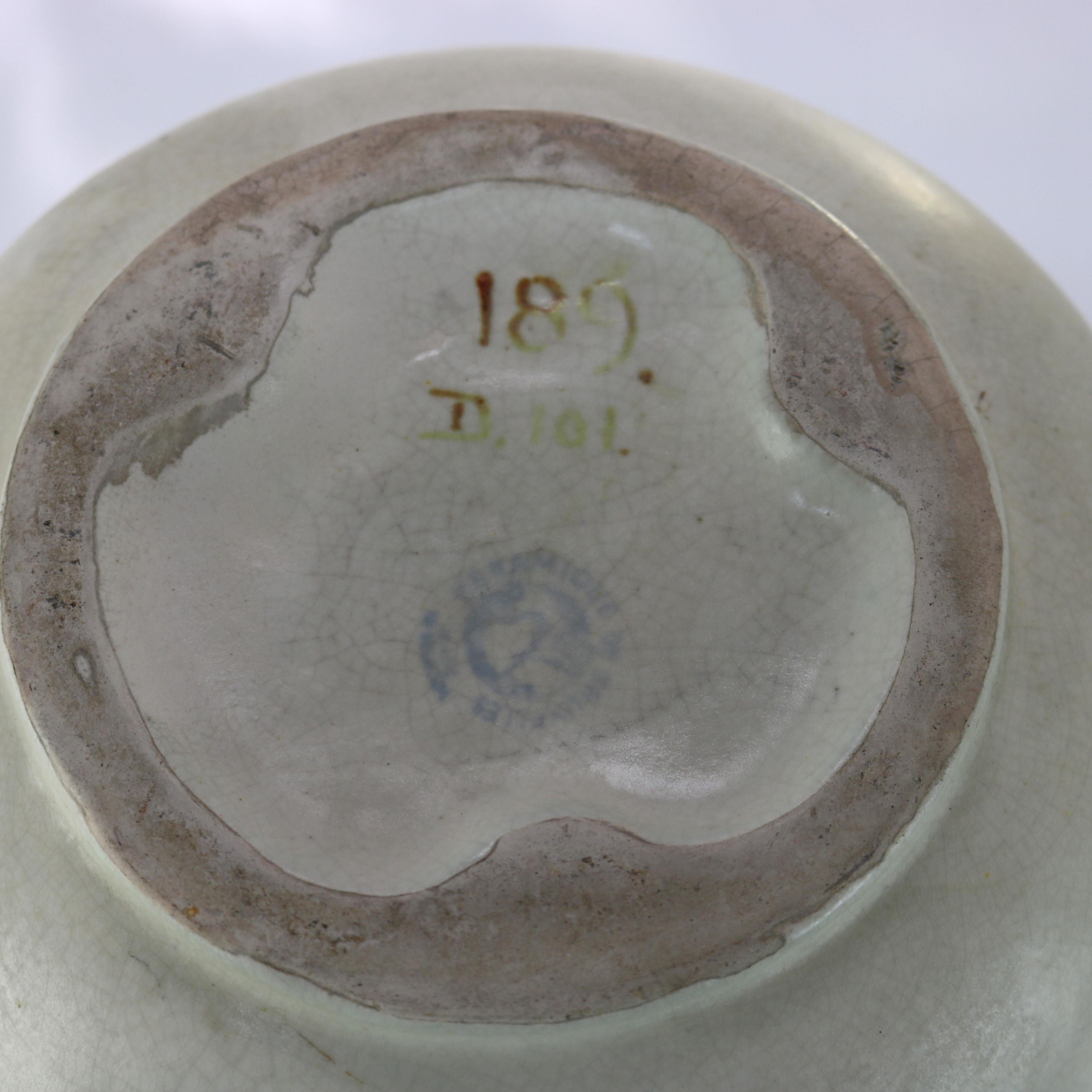Terracotta Antico vaso di ceramica belga Art Deco a smalto opaco C1930 in vendita