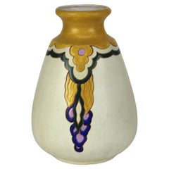 Antique Belgium Art Deco Matt Glaze Pottery Vase C1930