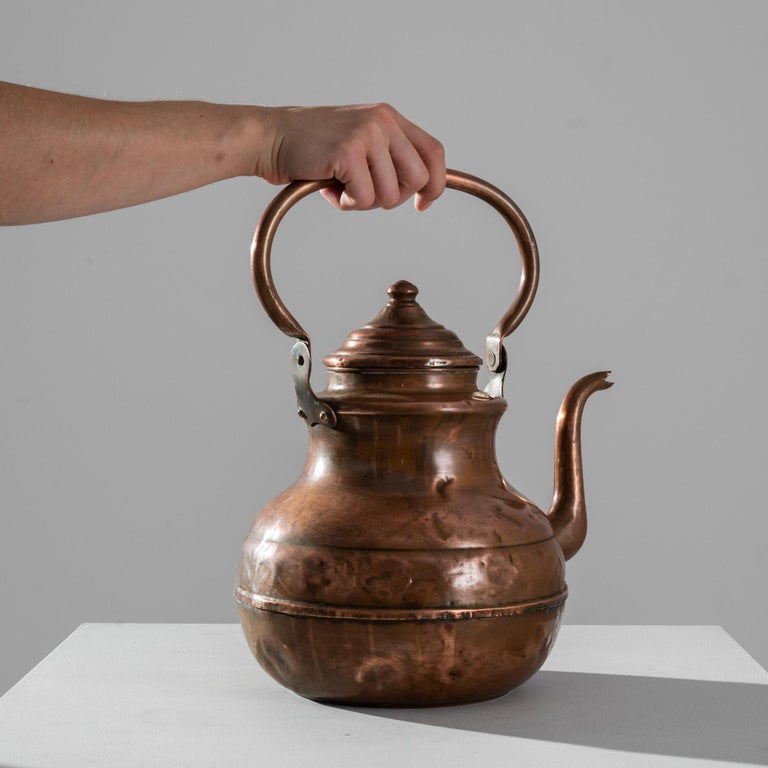 Antique Belgium Copper Kettle For Sale at 1stDibs