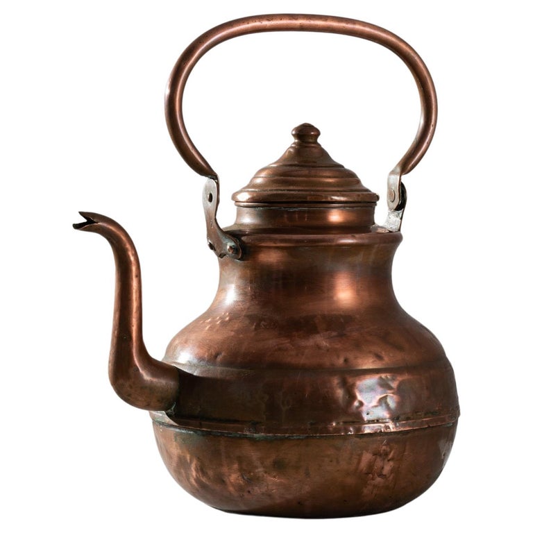 Antique Belgium Copper Kettle For Sale at 1stDibs