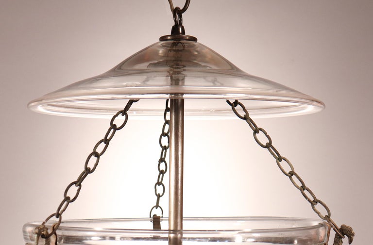 19th Century Antique Bell Jar Lantern with Diamond Etching For Sale
