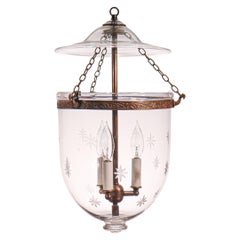 Antique Bell Jar Lantern with Etched Stars