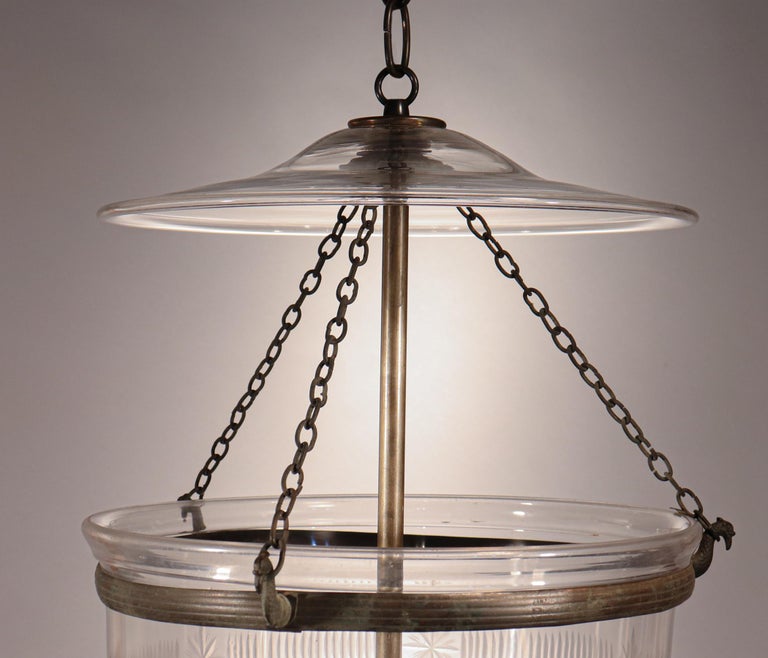 19th Century Antique Bell Jar Lantern with Federal Etching