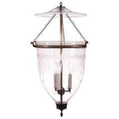 Antique Bell Jar Lantern with Federal Etching