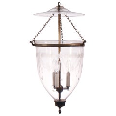 Antique Bell Jar Lantern with Federal Etching