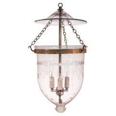 Antique Bell Jar Lantern with Federal Etching