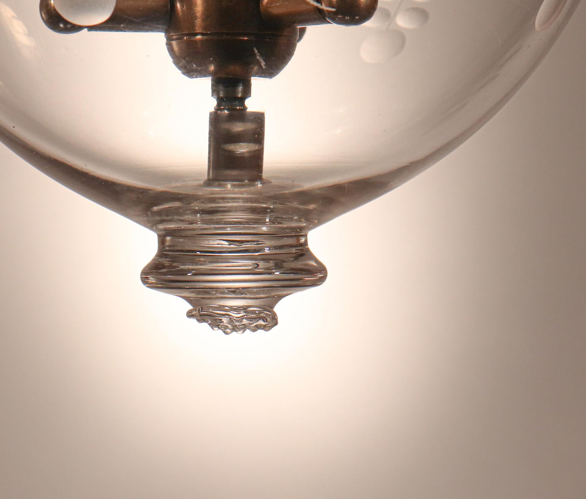 Antique Bell Jar Lantern with Floral Etching 1