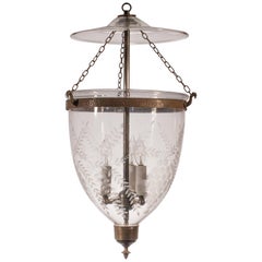 Antique Bell Jar Lantern with Grape Etching