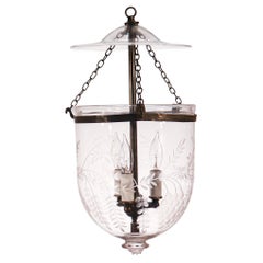 Antique Bell Jar Lantern with Grape Etching