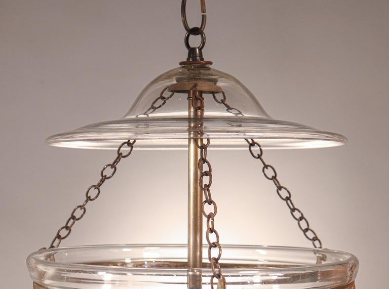 Brass Antique Bell Jar Lantern with Star Etching For Sale