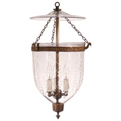 Antique Bell Jar Lantern with Wheat Etching