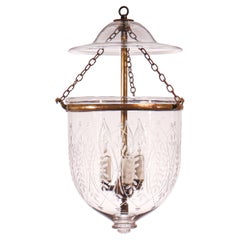 Antique Bell Jar Lantern with Wheat Etching
