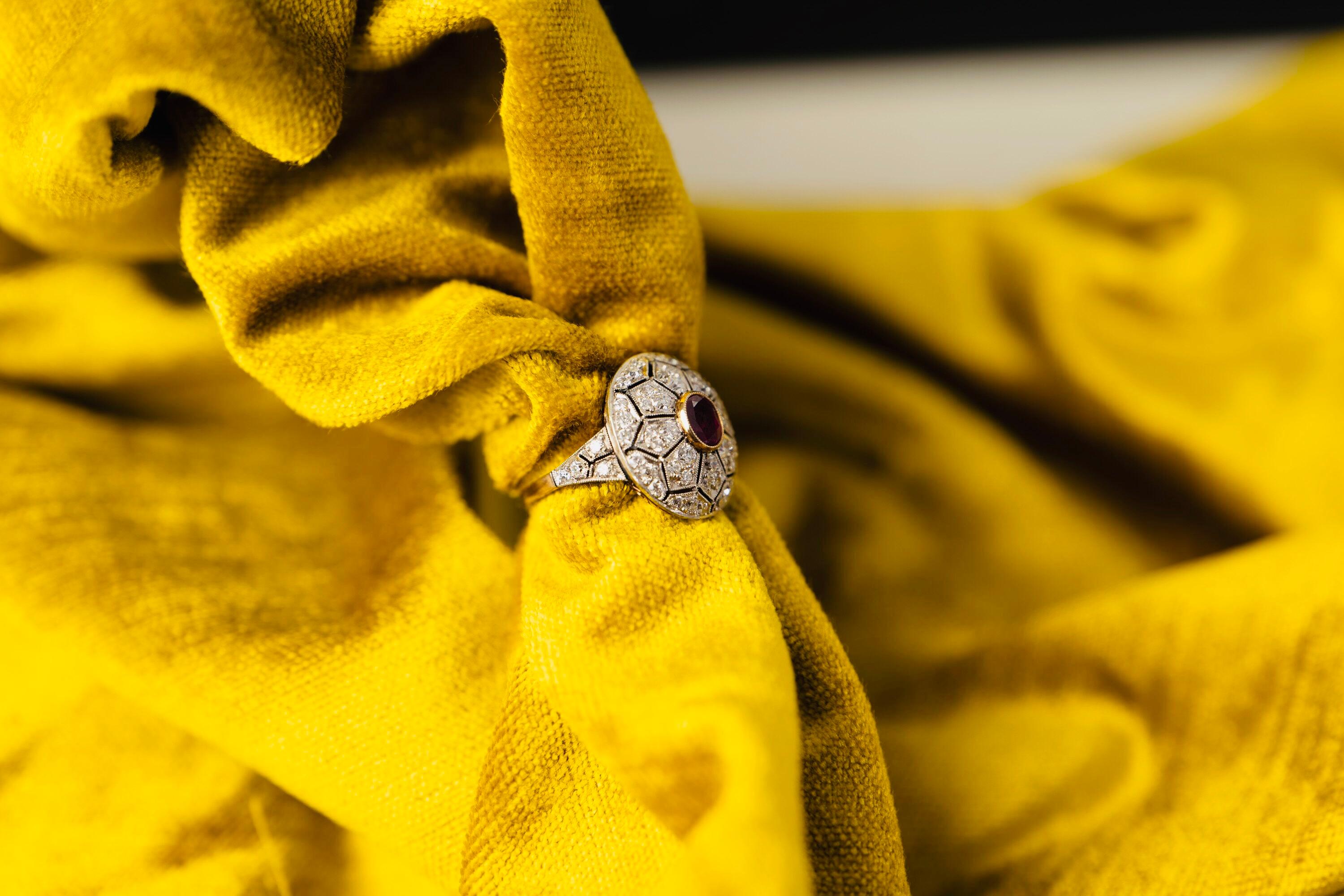 Antique, Belle Époque, 18 Carat Gold, Ruby and Diamond Cluster Ring 4