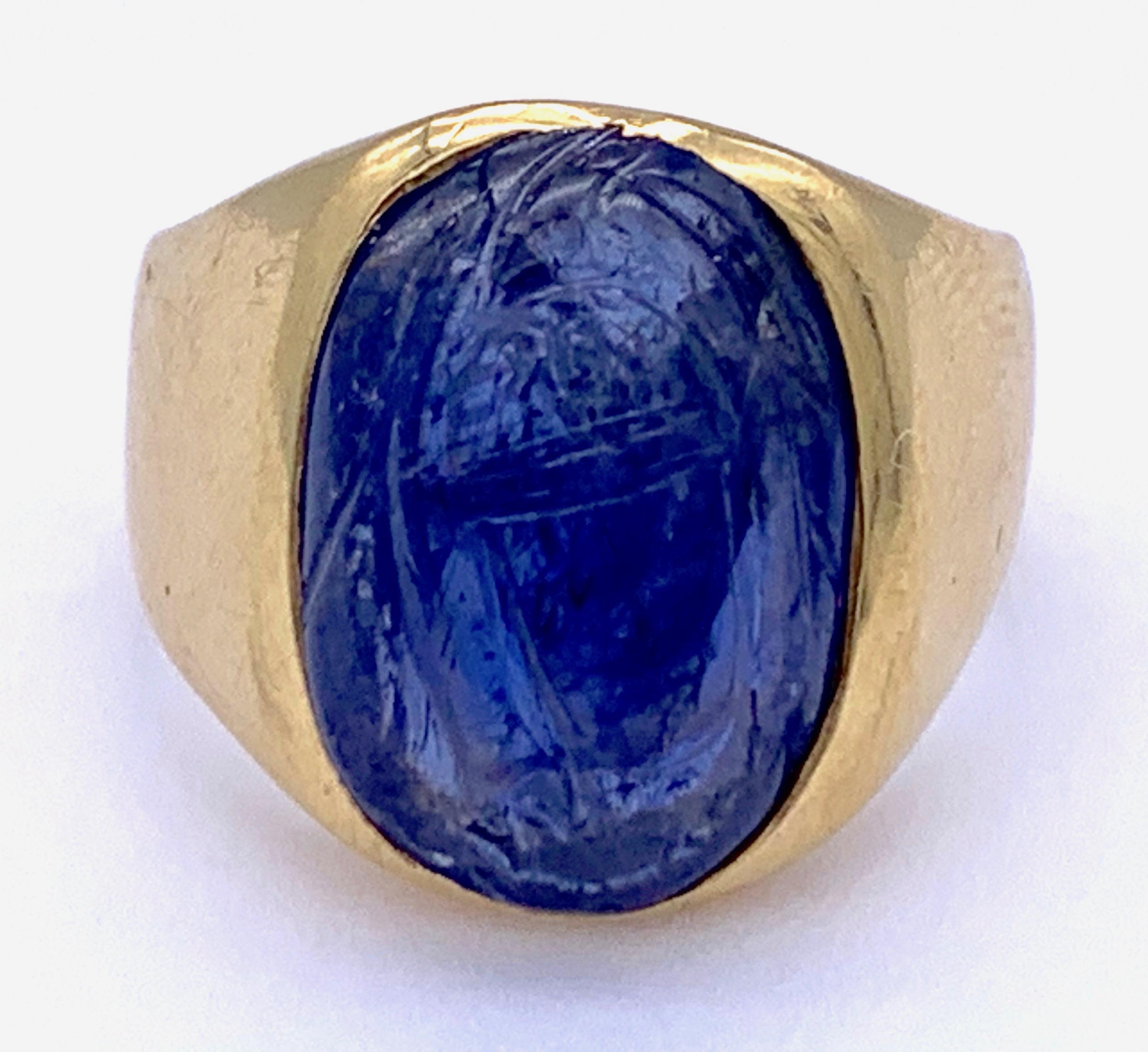 carved sapphire ring