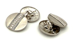 Antique Belle Époque Cufflinks Platinum Diamond Enamel