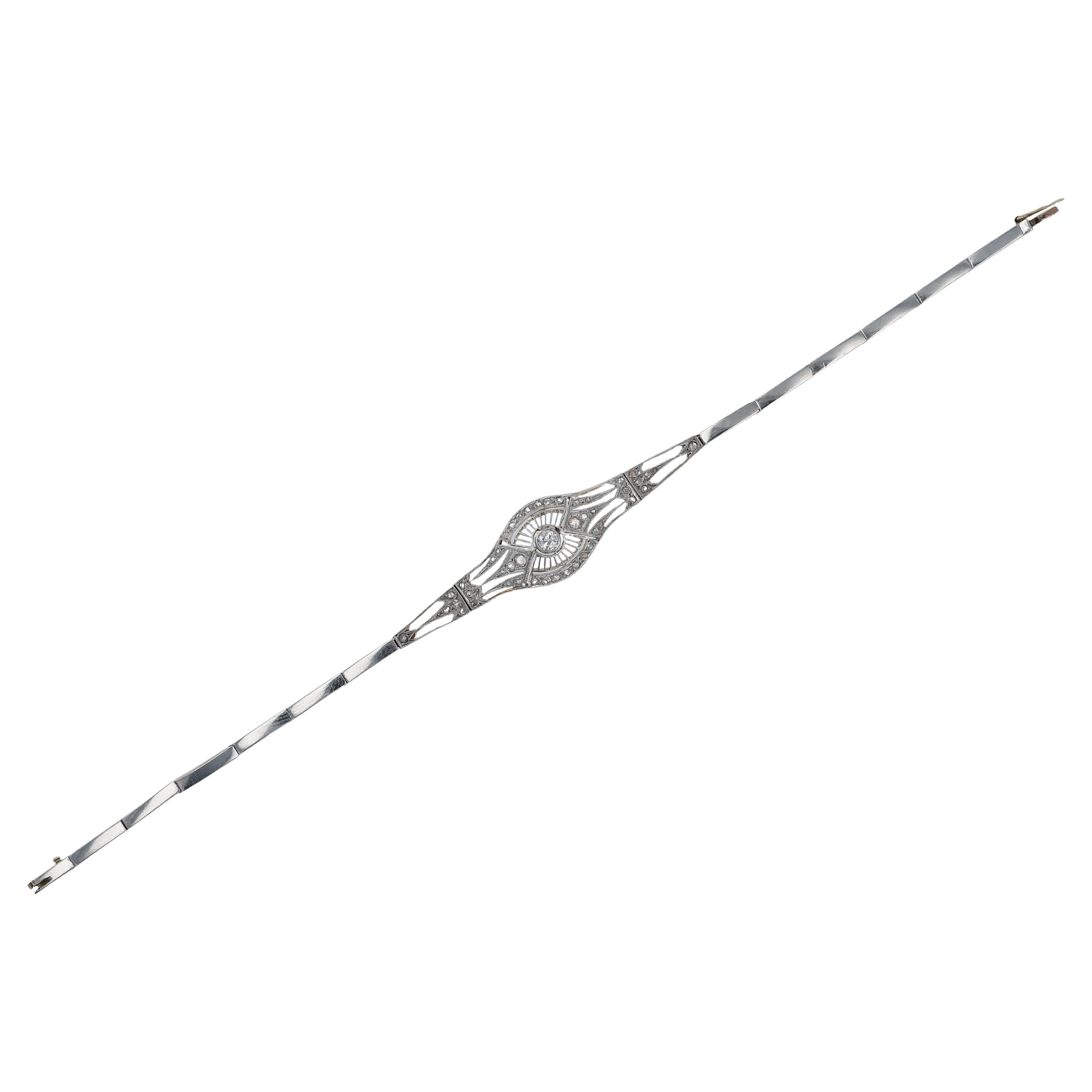 Antikes Belle Époque Diamant-Filigran-Armband
