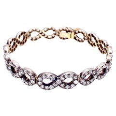 Antique Belle Époque Diamond Platinum Link Bracelet Eternity Symbols Love Token