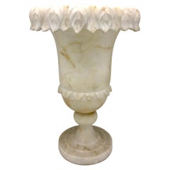 Antique Belle Époque French Alabaster Vase Garden Ornament