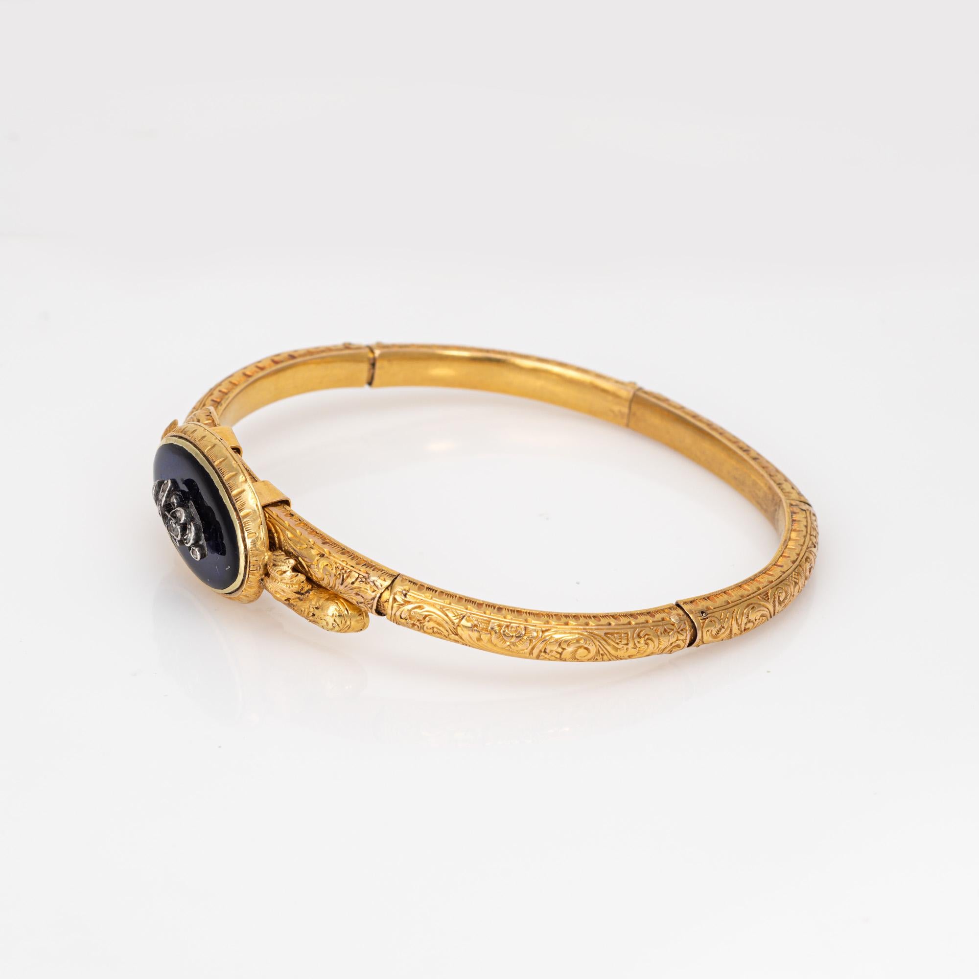Antique Belle Epoque French Diamond Bracelet 18k Yellow Gold Floral Jewelry In Good Condition For Sale In Torrance, CA