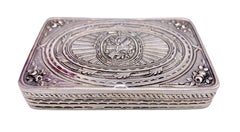 Antique Belle Époque German 800 Silver Box Amor's Arrows Leaves Bird Roses