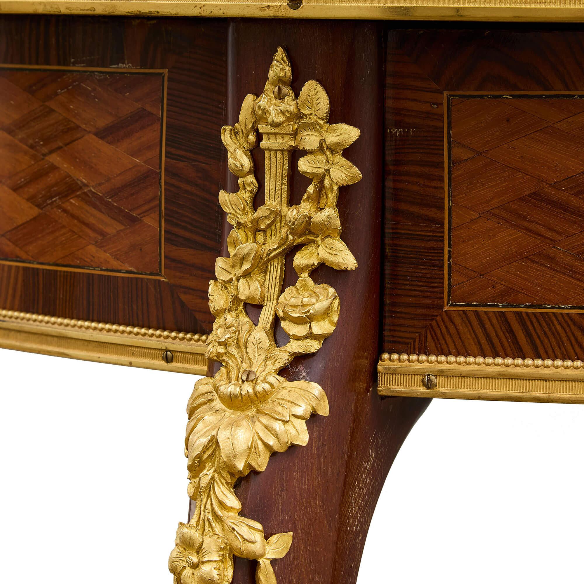 Antico Guéridon di parquet montato in bronzo dorato Belle Époque In condizioni buone in vendita a London, GB