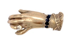 Antique Belle Époque Hand with Diamond Ring Paperclip Desk Accessory Silver