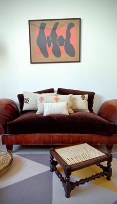 Antique Belle Epoque Oak Wood and Cane Footstool/ Occasional Table, late 19th-C