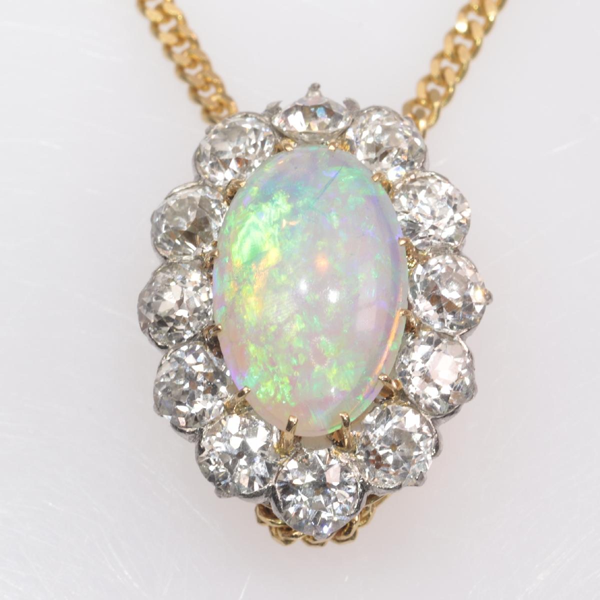 Antique Belle Époque Opal and Diamonds Ring Can Be Changed into a Pendant For Sale 13
