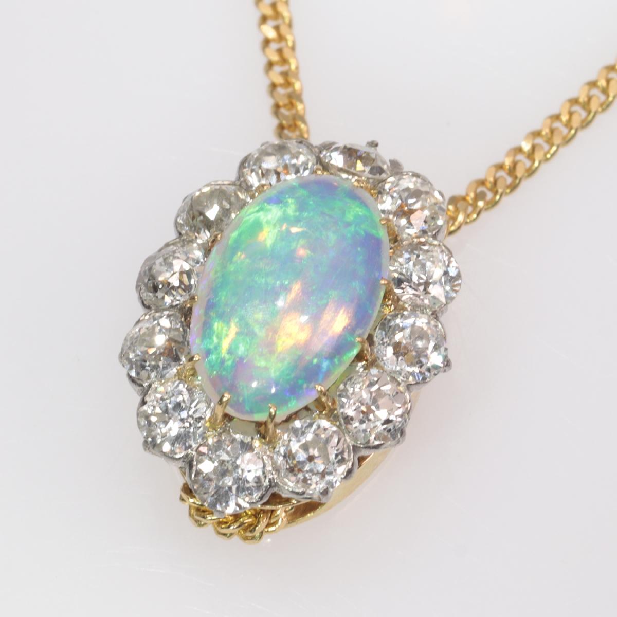 Antique Belle Époque Opal and Diamonds Ring Can Be Changed into a Pendant For Sale 14