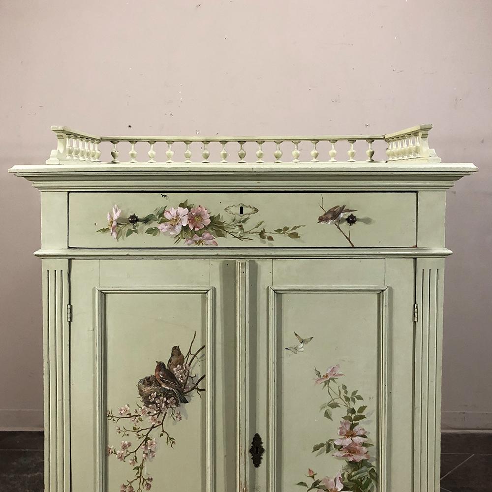 floral painted cabinet