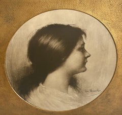 Portrait de jeune femme de la Belle Époque, œuvre de Léon Hornecker, CIRCA 1900