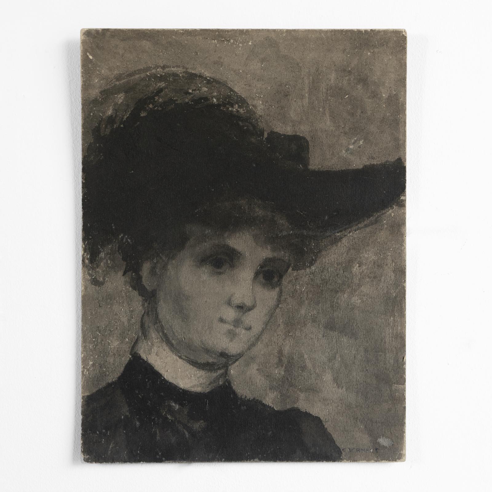 Antique Belle Epoque Portrait Painting Attributed To Charles Hermans, Belgian In Good Condition For Sale In Bristol, GB
