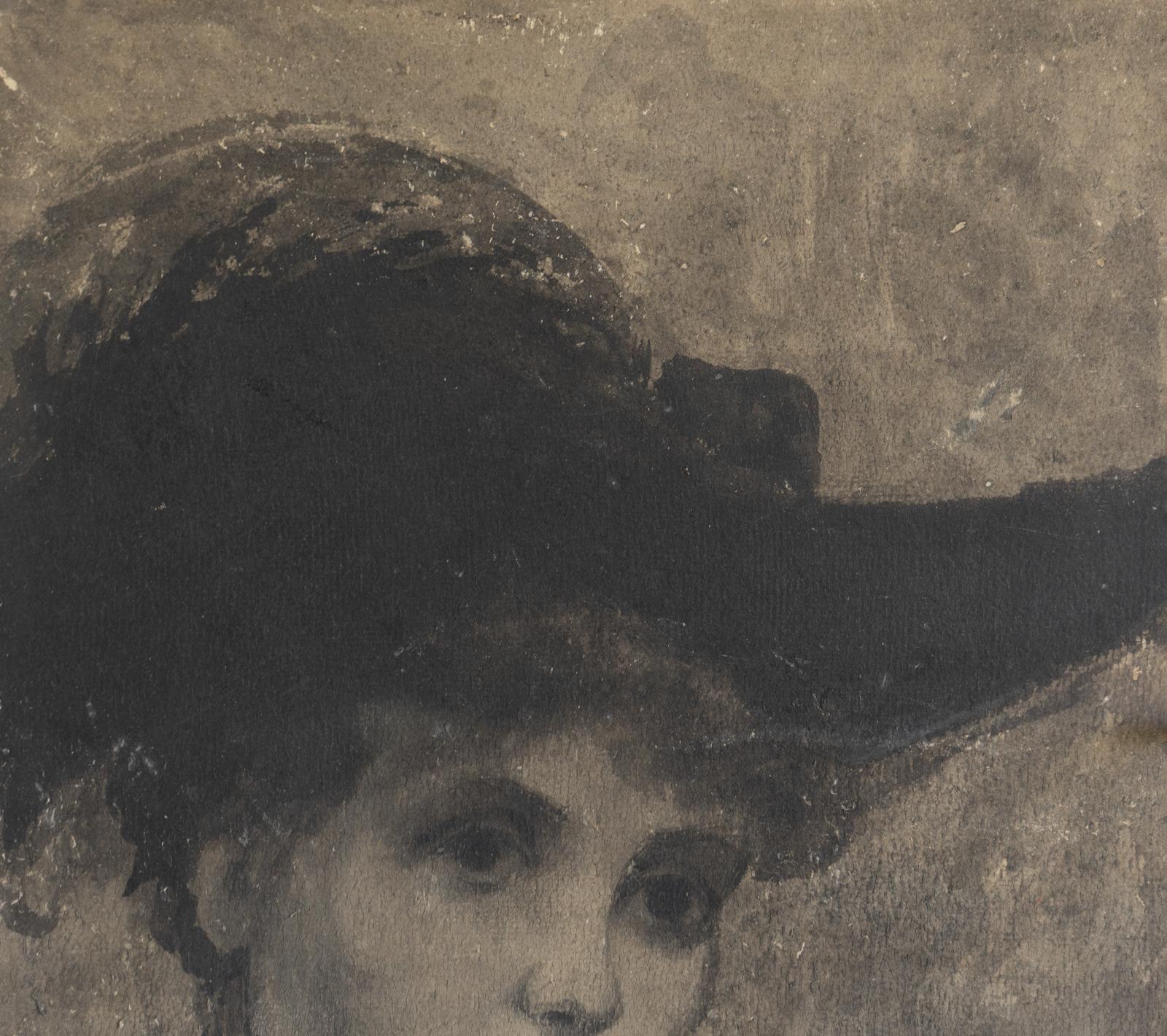 Late 19th Century Antique Belle Epoque Portrait Painting Attributed To Charles Hermans, Belgian For Sale