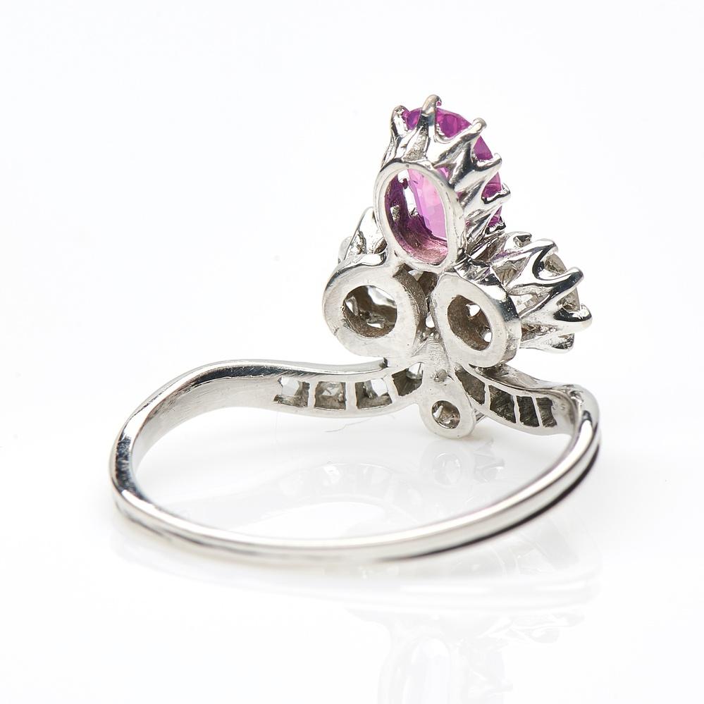 antique pink sapphire engagement ring