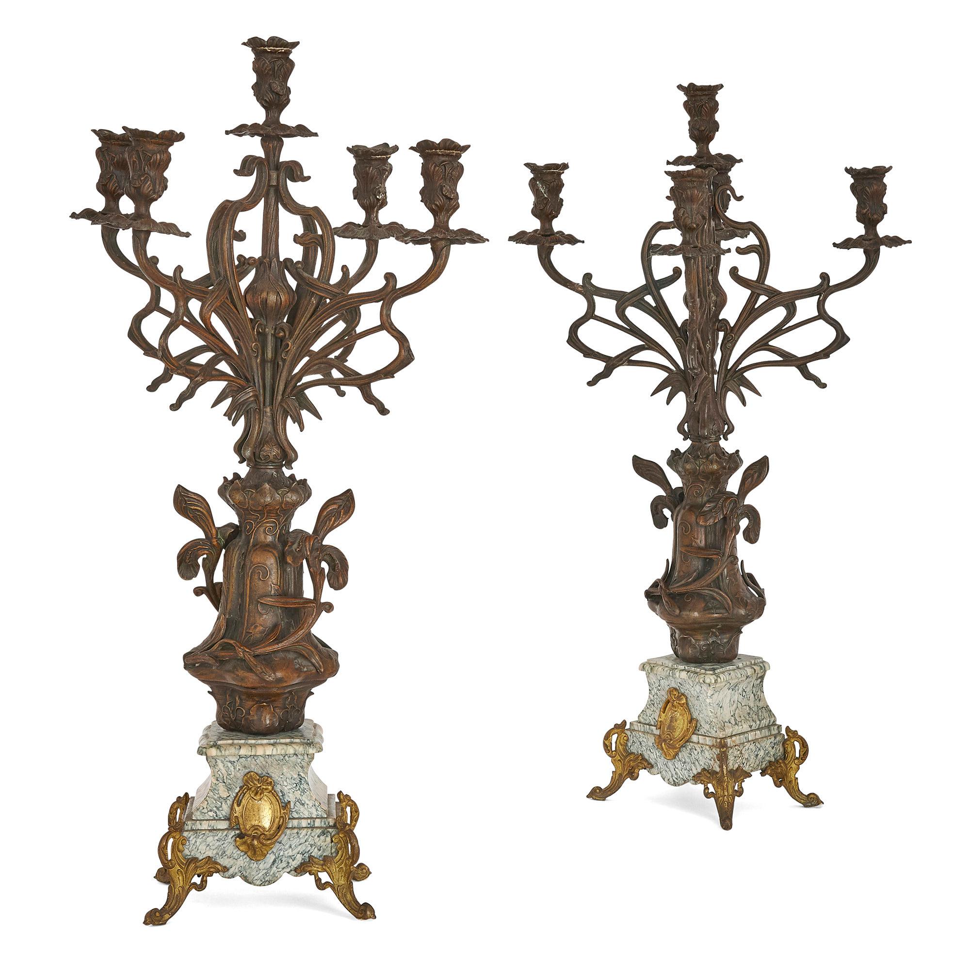 20th Century Antique Belle Époque Sculptural Three-Piece Clock Set after Auguste Moreau For Sale