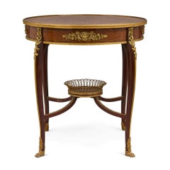 Guéridon ancien monté en bronze doré, style Belle Époque