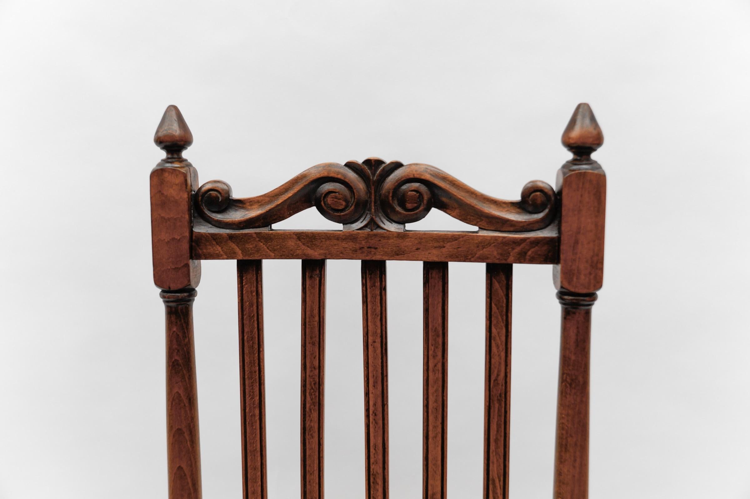 Antique Belle Époque Wooden Chair, 1900s Austria For Sale 1
