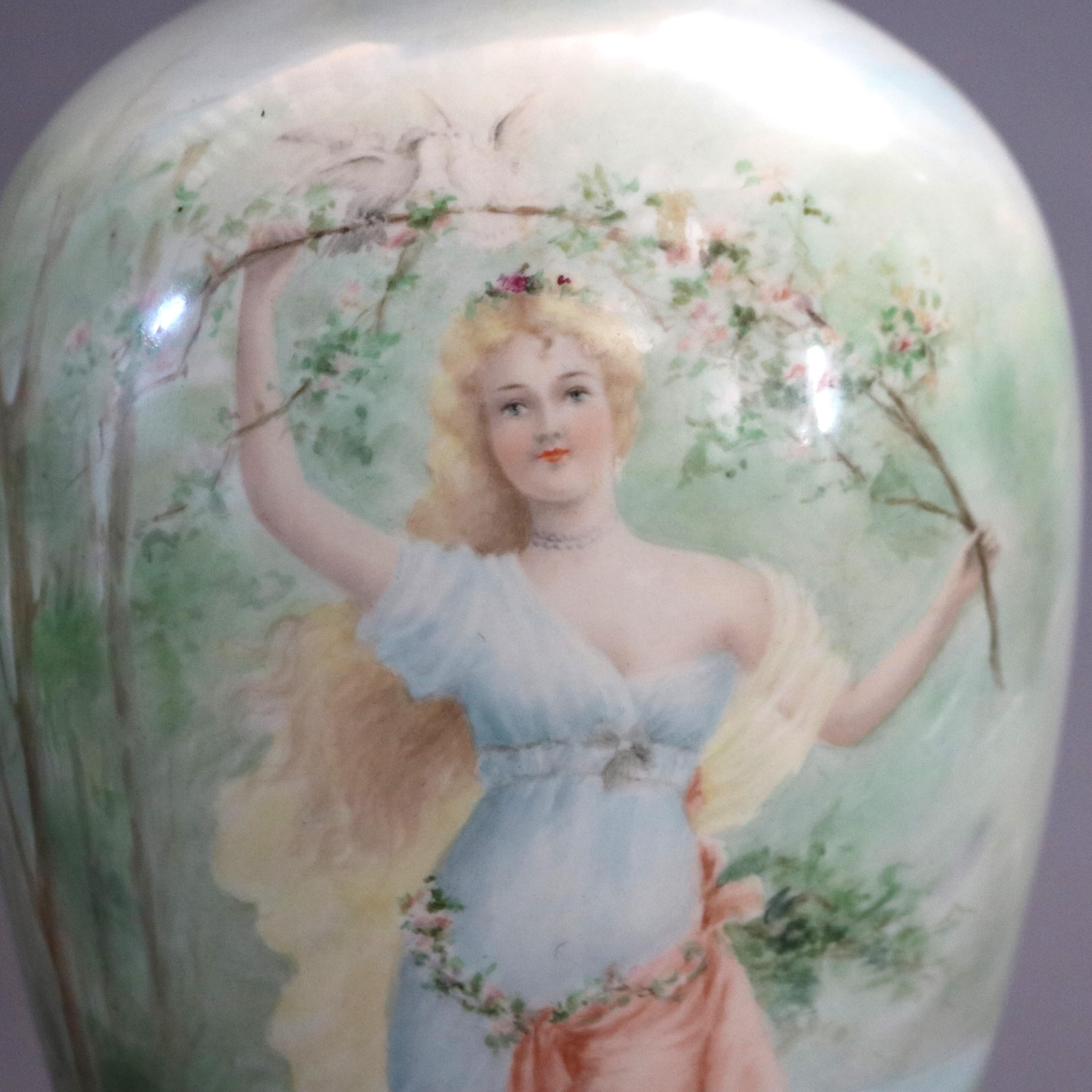 Antique Belleek Porcelain Portrait Vase, circa 1890 5