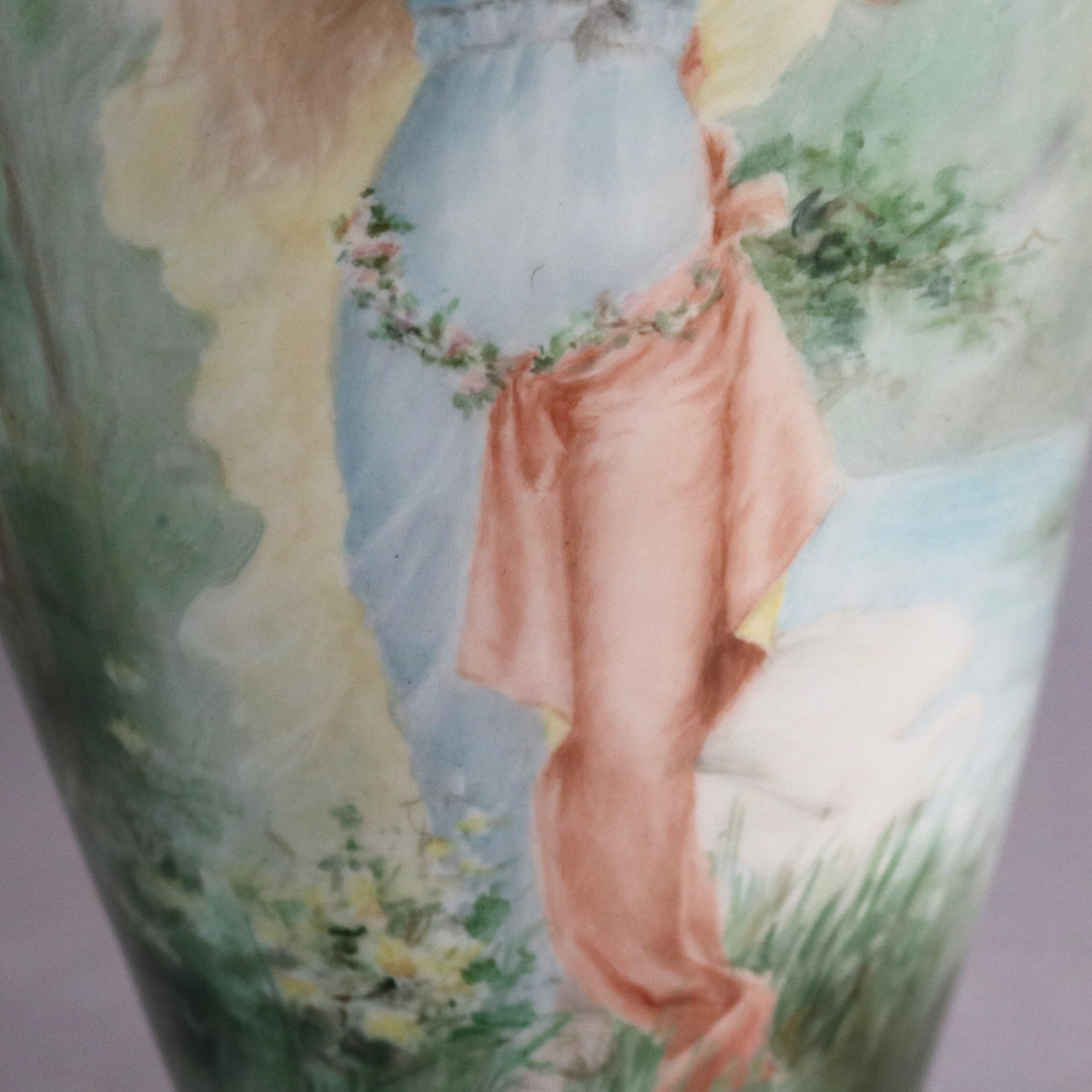 Antique Belleek Porcelain Portrait Vase, circa 1890 6