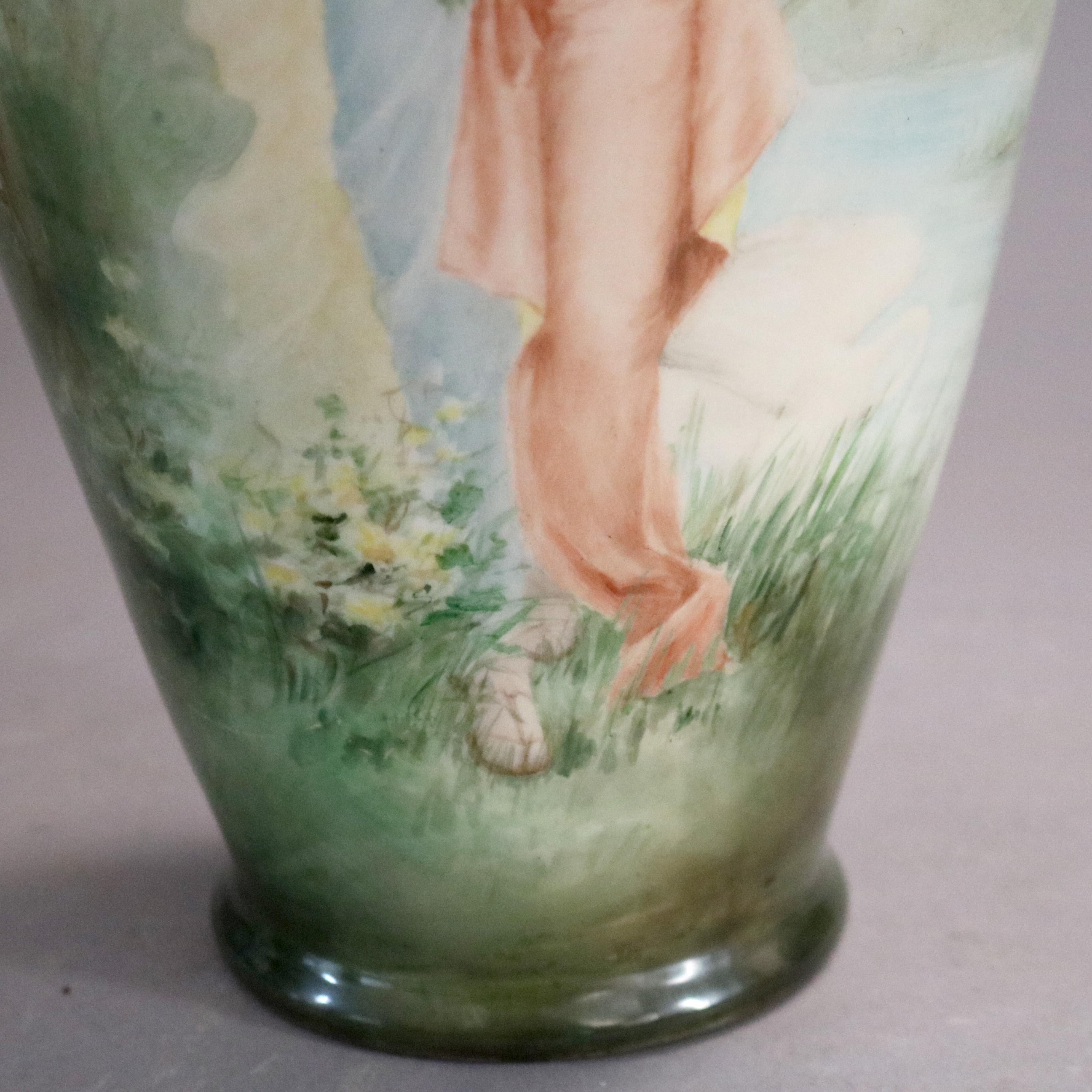 Antique Belleek Porcelain Portrait Vase, circa 1890 7