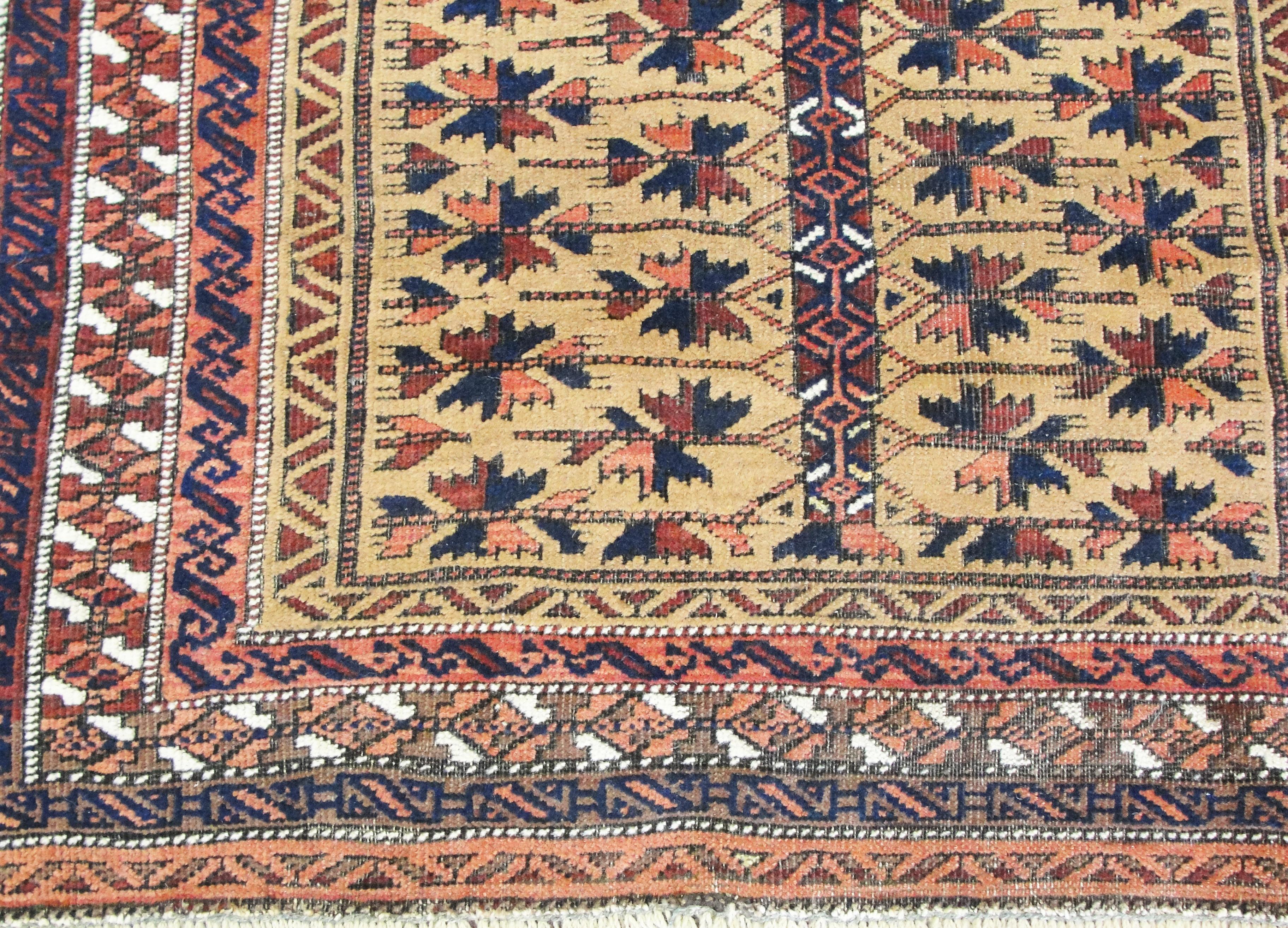 Central Asian Antique Belouch Prayer Rug For Sale