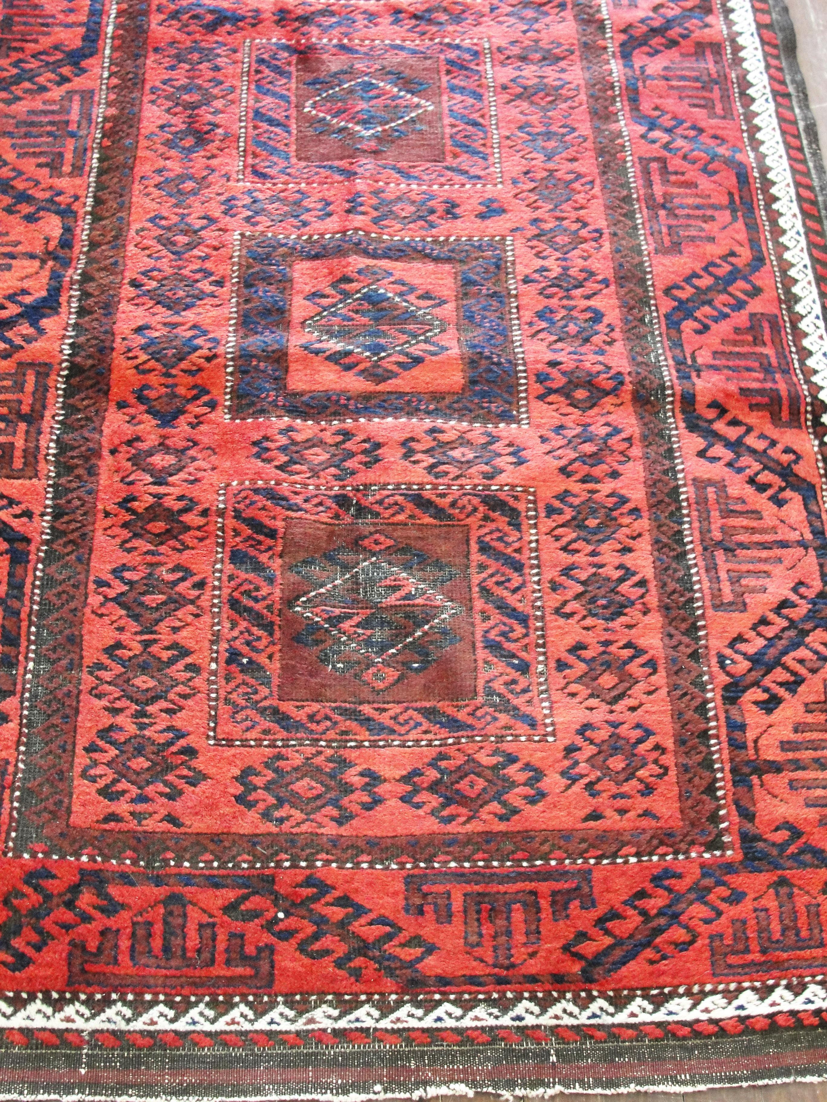 Hand-Knotted Antique Belouch Rug