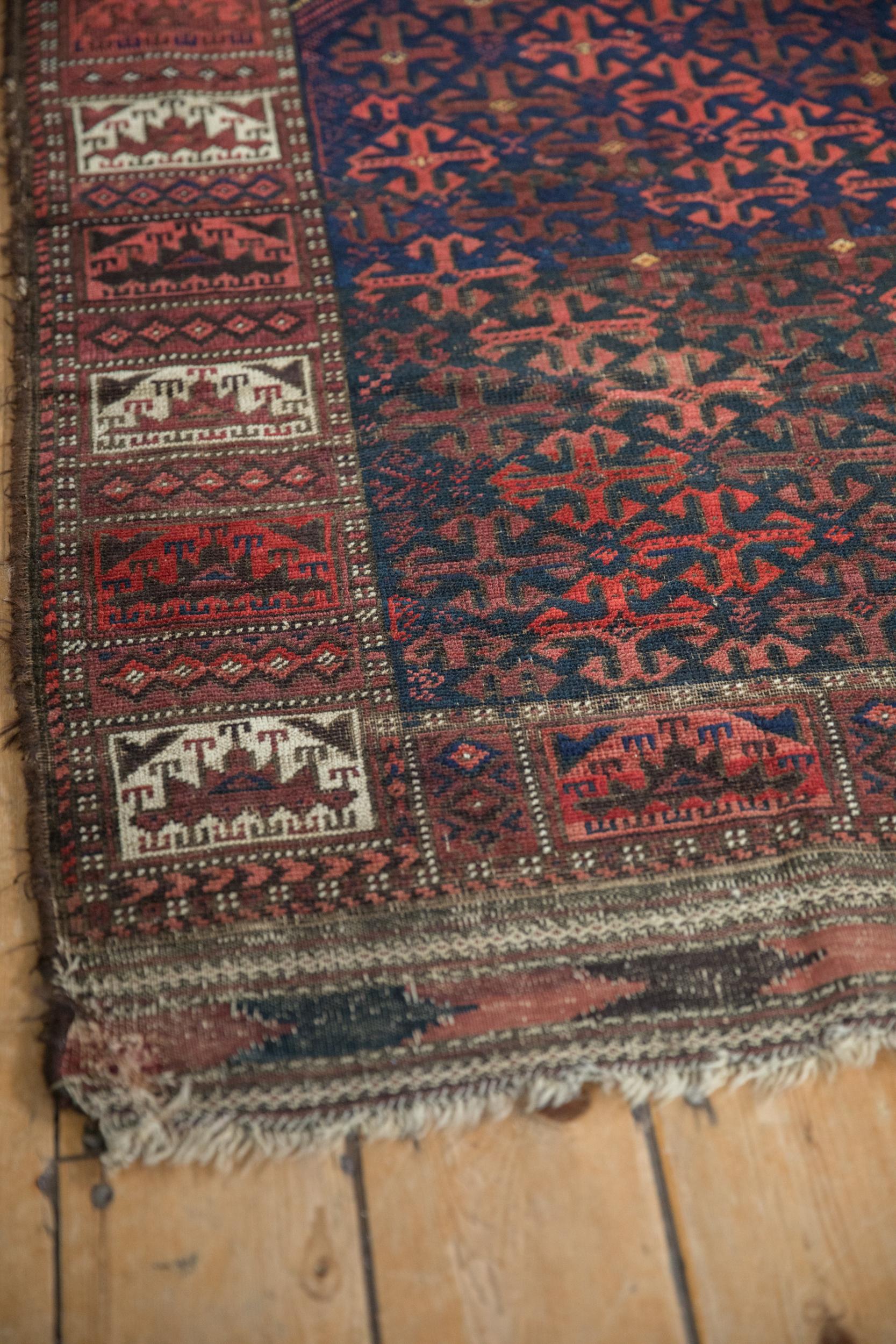 Antique Belouch Rug In Fair Condition For Sale In Katonah, NY