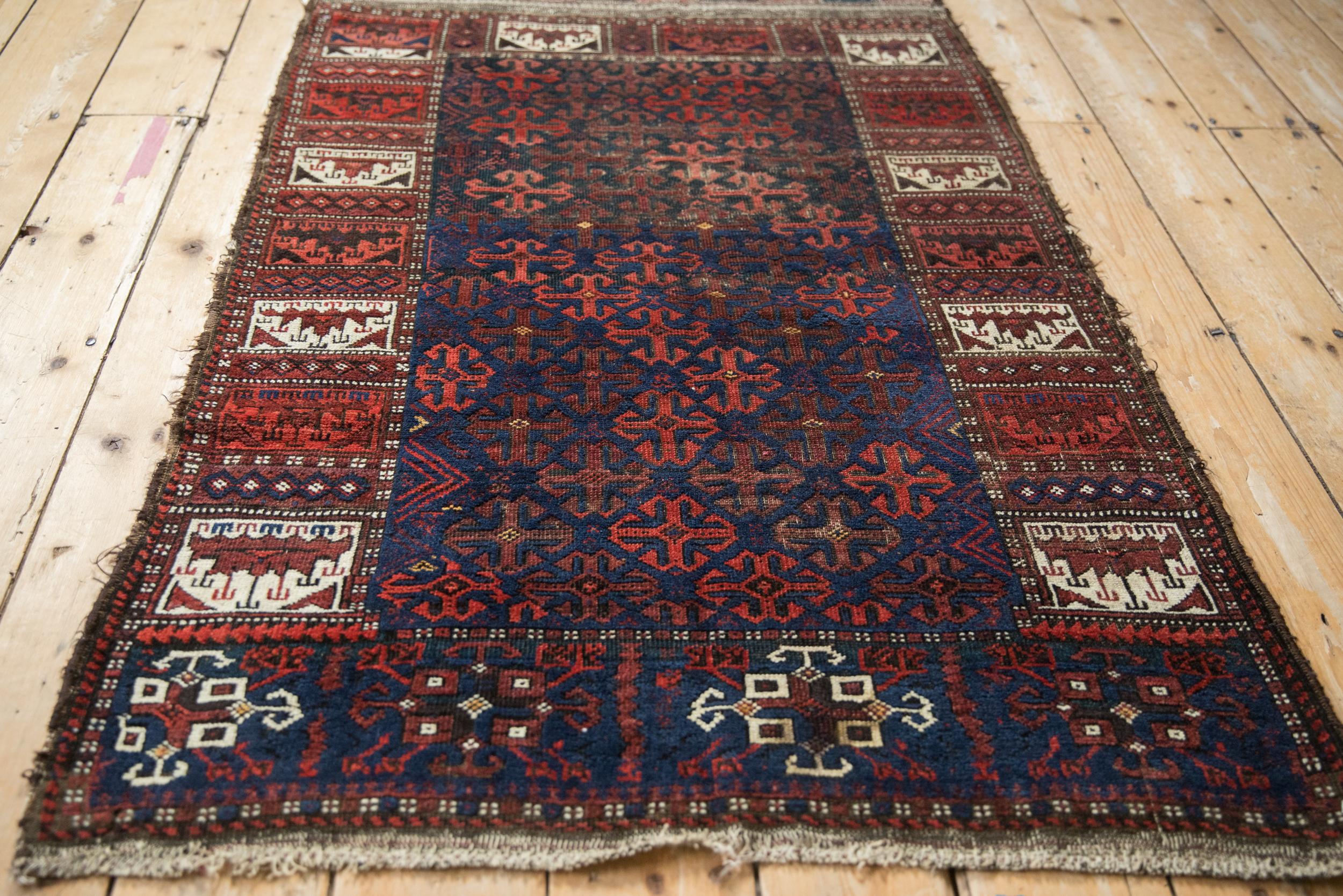 Early 20th Century Antique Belouch Rug For Sale