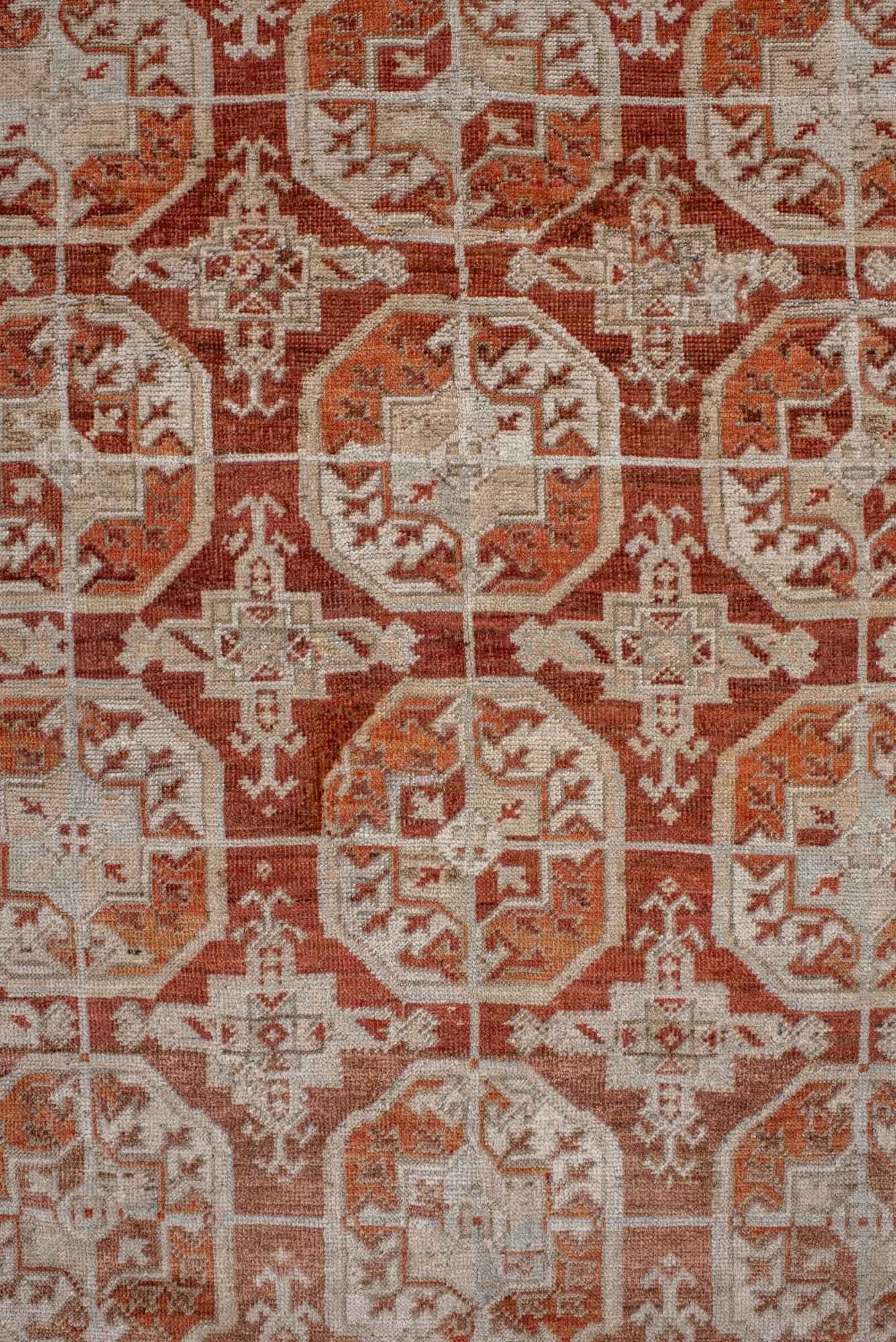 Hand-Knotted Antique Belouch Rug, Handwoven Tribal Geometric Design For Sale
